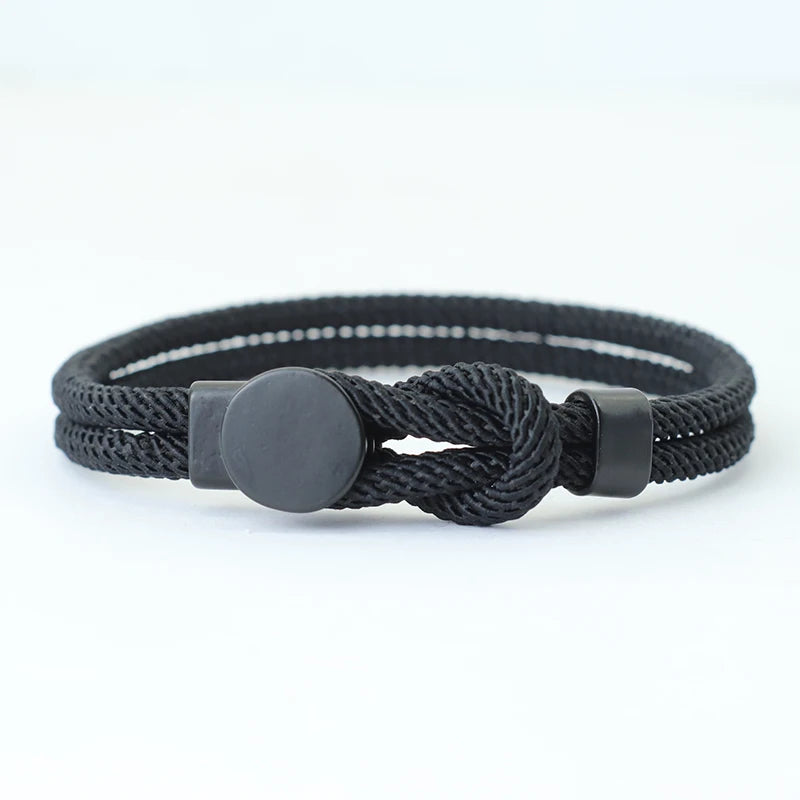 New Novel Men Rope Bracelet Double Layer 4mm Nylon Cord Chain Braclet 3 Sizes Lucky Red Thread Pulseria Gift For Him Accessories