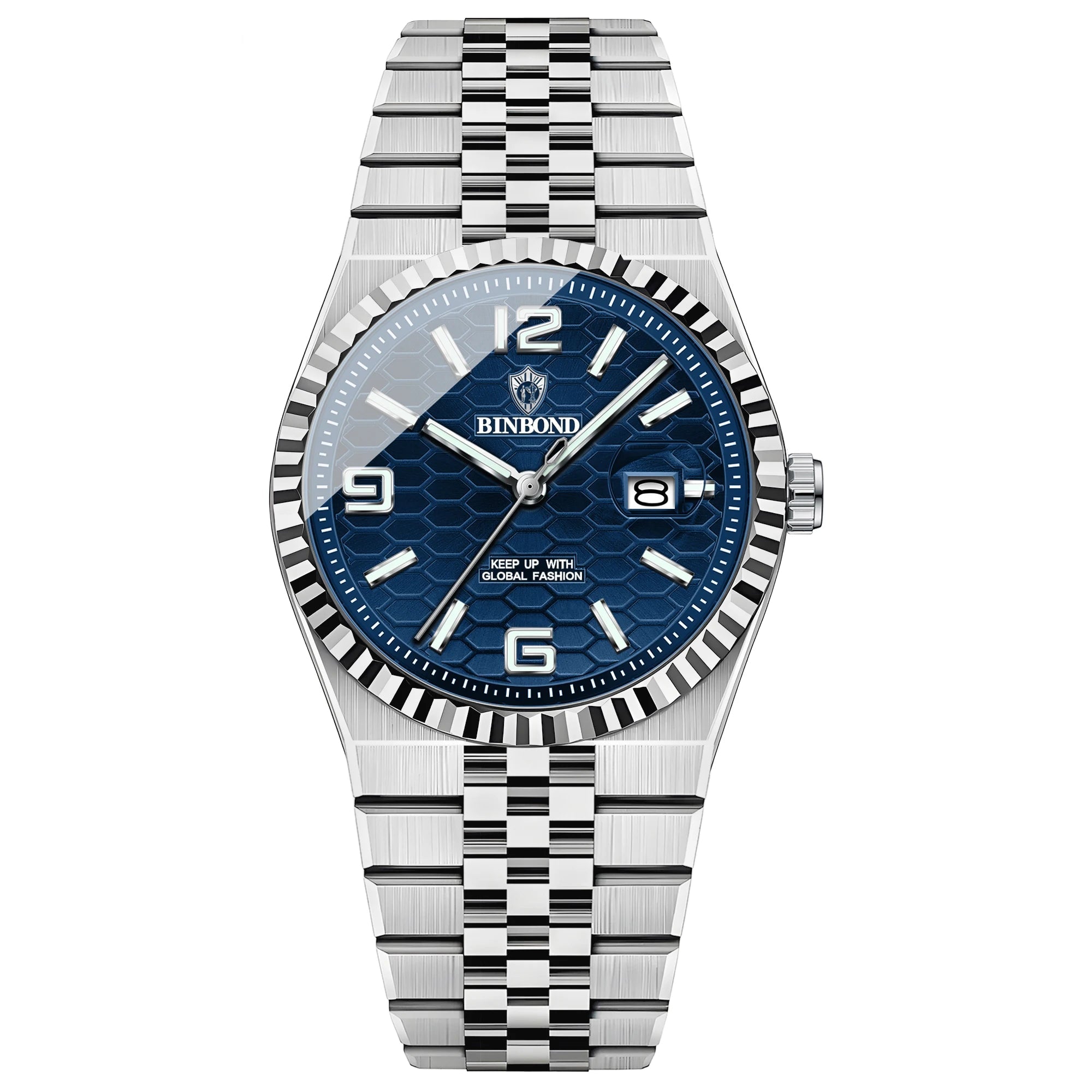 Binbond marca superior de luxo relógios quartzo masculino relógio original para homem à prova dwaterproof água luminosa data semana aço inoxidável relógio pulso masculino