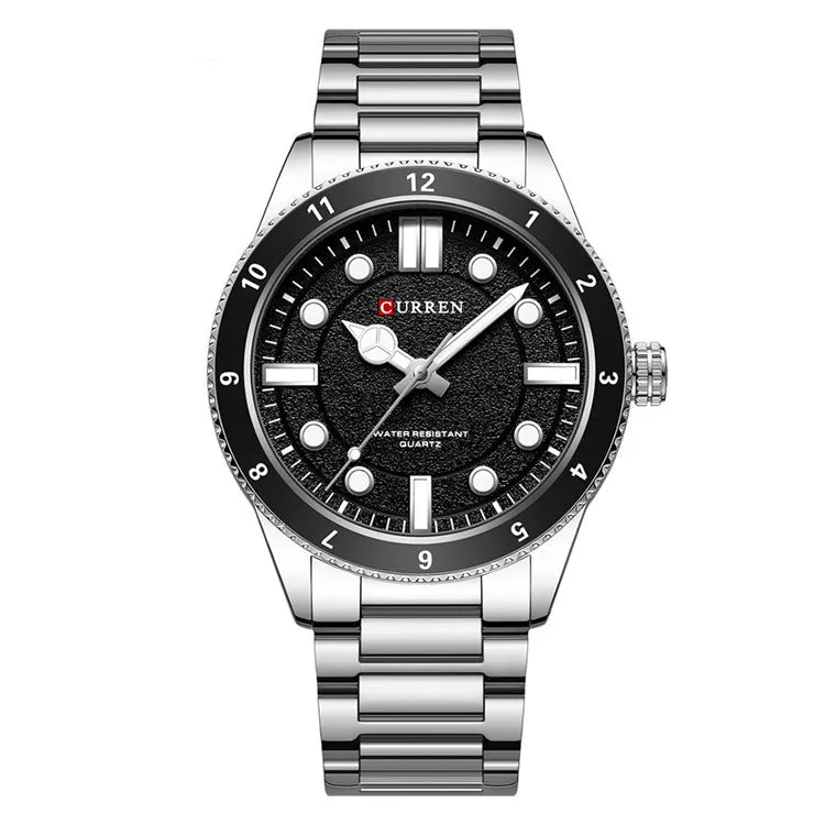CURREN 8450 Relógios de quartzo masculinos à prova d'água pulseira de aço inoxidável moda esportiva luminosa homem de negócios simples relógio de pulso casual