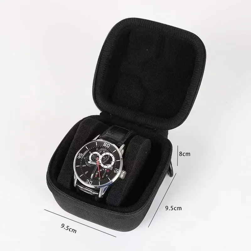 Watch Box Travel Roll Case for 1/2/3/4/5/6 Watches Storage Watch Protector Organizer Shockproof Display Case for Men Women Black