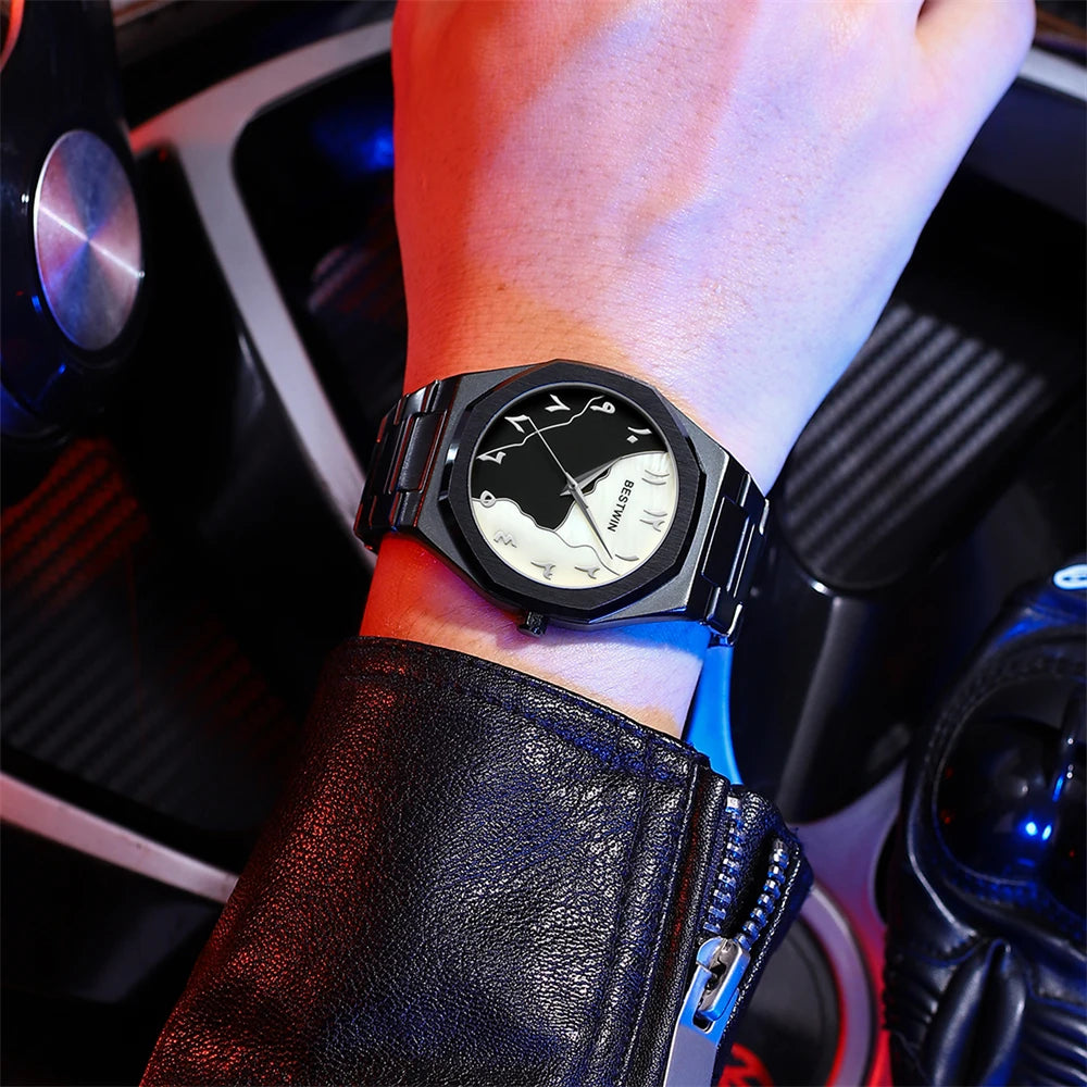 2025 novo luxo relógio de quartzo homem à prova dwaterproof água luminosa data semana relógio masculino militar aço inoxidável relógios esporte masculino