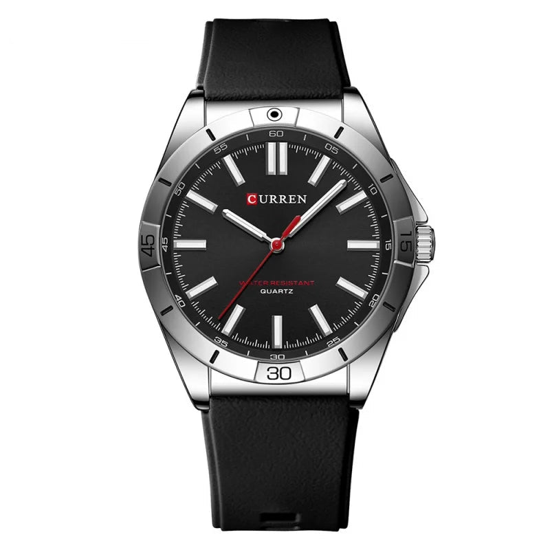 Curren 8449 nova moda masculina relógio de quartzo negócios luminoso relógio masculino à prova dwaterproof água pulseira silicone casual relógio de pulso reloj hombre