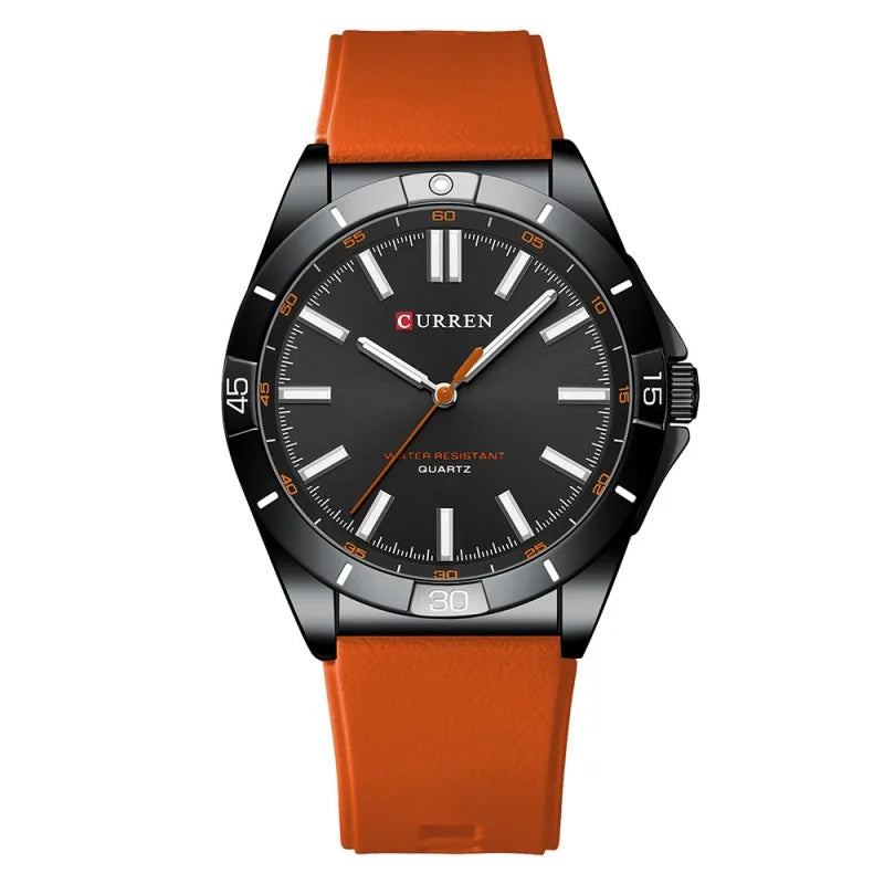 Curren 8449 nova moda masculina relógio de quartzo negócios luminoso relógio masculino à prova dwaterproof água pulseira silicone casual relógio de pulso reloj hombre