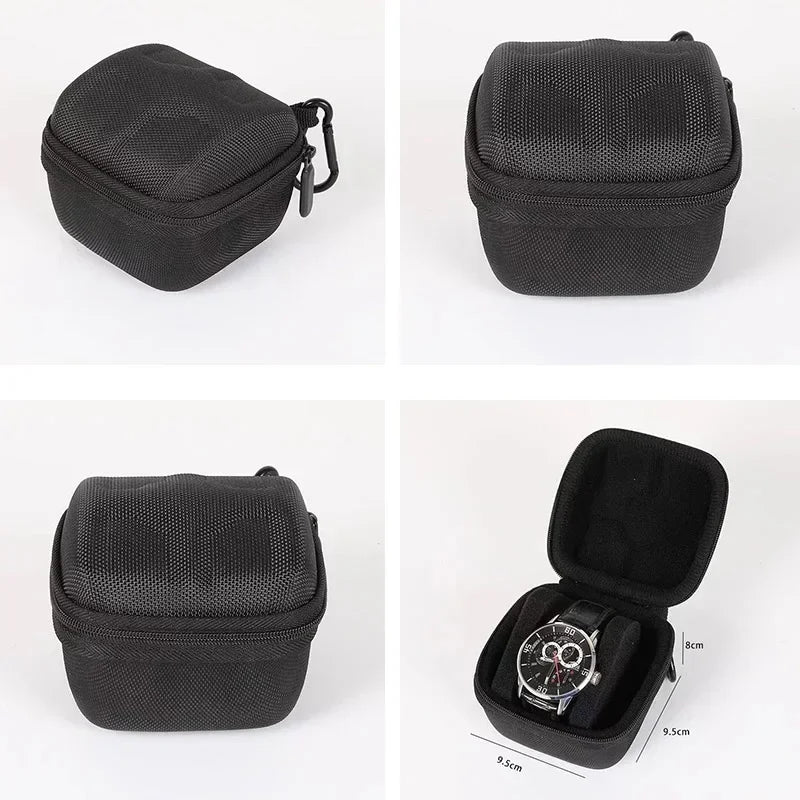 Watch Box Travel Roll Case for 1/2/3/4/5/6 Watches Storage Watch Protector Organizer Shockproof Display Case for Men Women Black