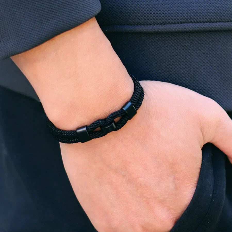 Unique Stylish Knot Bracelet For Men Stainless Steel Strong Magnetic Buckle Rope Braclet Father Day Gift Pulsera Hombre Joias