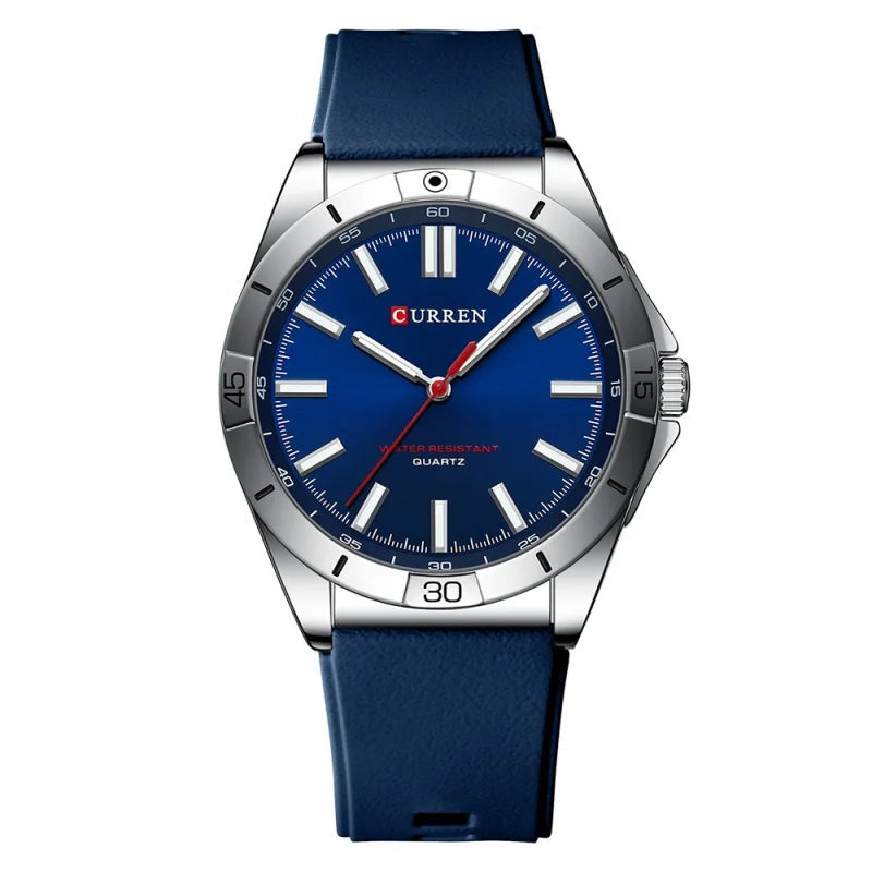 Curren 8449 nova moda masculina relógio de quartzo negócios luminoso relógio masculino à prova dwaterproof água pulseira silicone casual relógio de pulso reloj hombre