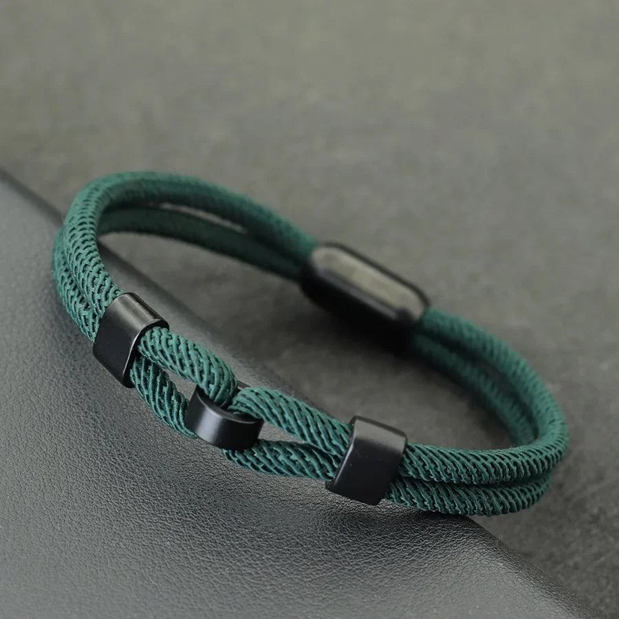 Unique Stylish Knot Bracelet For Men Stainless Steel Strong Magnetic Buckle Rope Braclet Father Day Gift Pulsera Hombre Joias