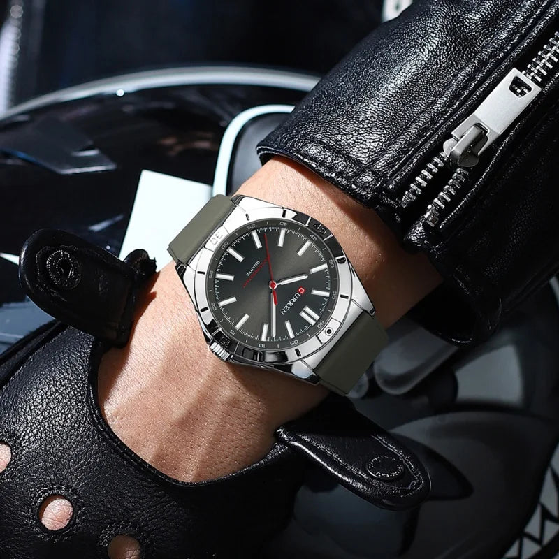 Curren 8449 nova moda masculina relógio de quartzo negócios luminoso relógio masculino à prova dwaterproof água pulseira silicone casual relógio de pulso reloj hombre