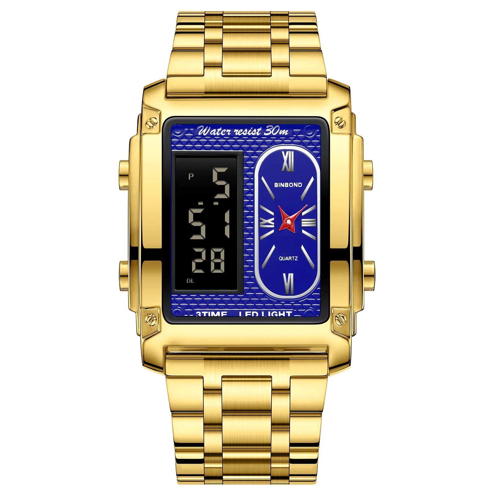 2025 nova marca de topo relógios luxo para homens moda quartzo relógio pulso quadrado ouro aço inoxidável relógio negócios relogio masculino