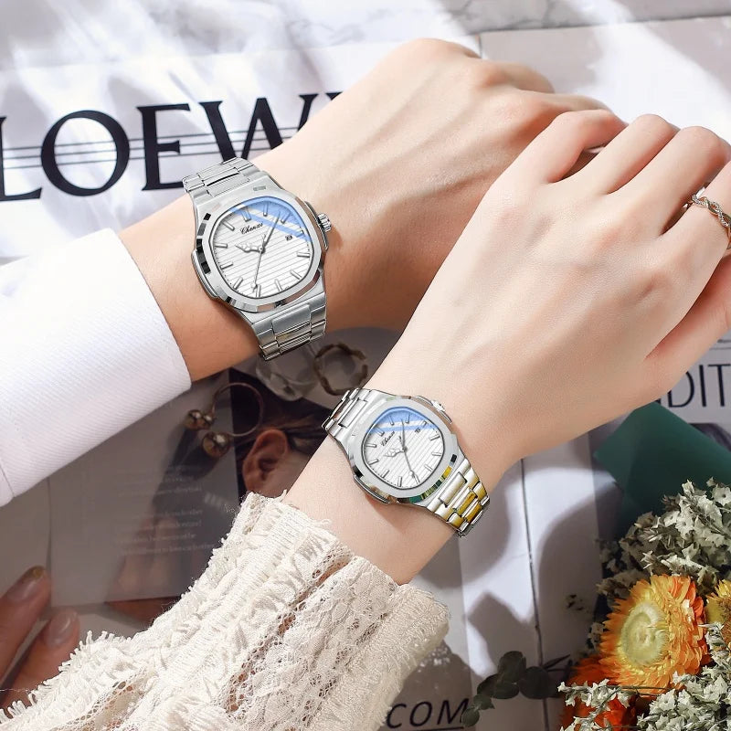 Chenxi 8222 relógio de quartzo masculino luxo aço inoxidável relógio de pulso à prova dwaterproof água luminosa data masculino relógios presente
