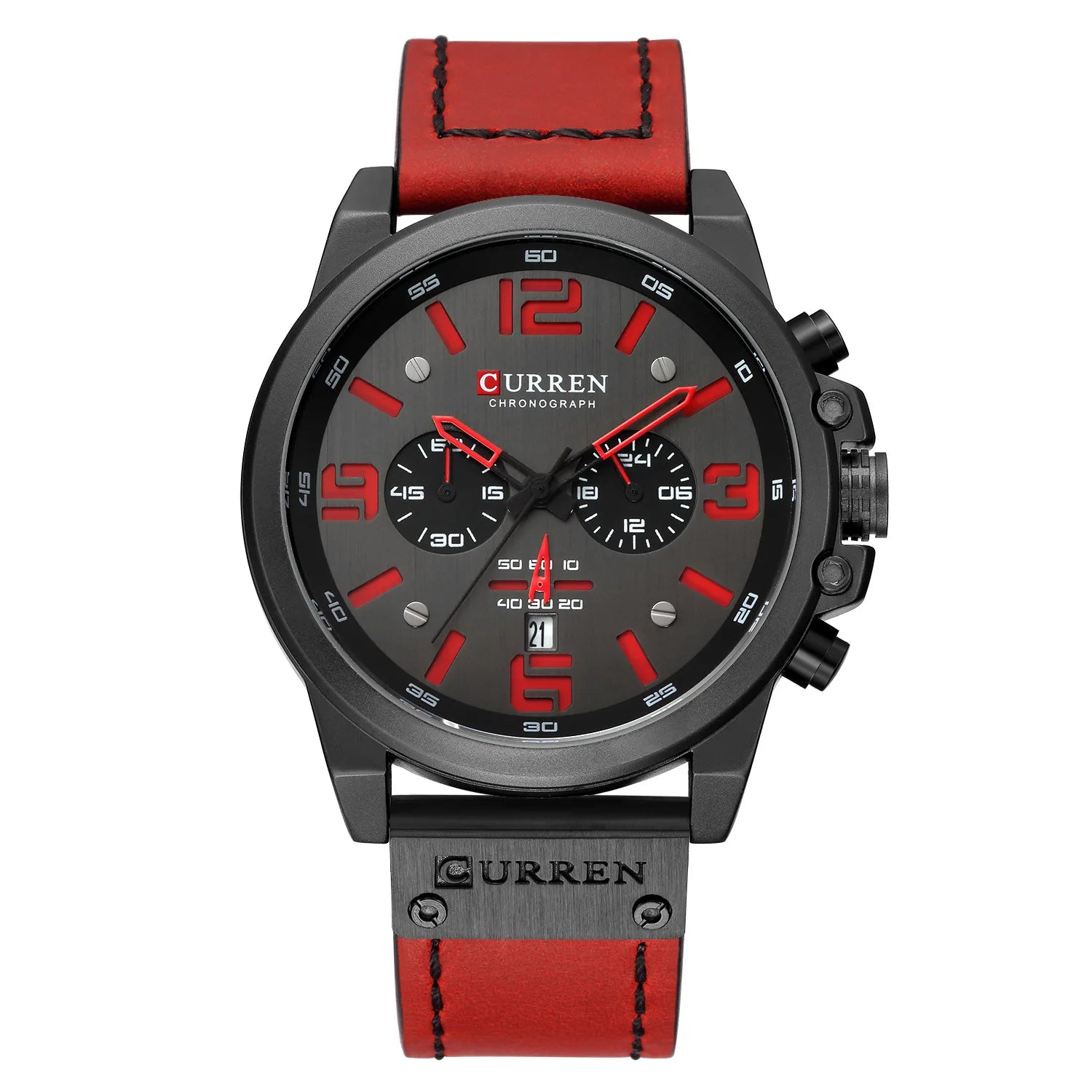 Curren 8314 relógio de quartzo masculino da moda, calendário esportivo exclusivo, pulseira de couro luminosa à prova d'água, relógio casual masculino, presente de aniversário