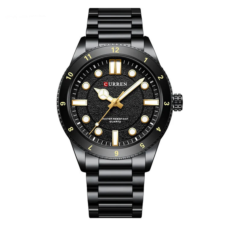 CURREN 8450 Relógios de quartzo masculinos à prova d'água pulseira de aço inoxidável moda esportiva luminosa homem de negócios simples relógio de pulso casual