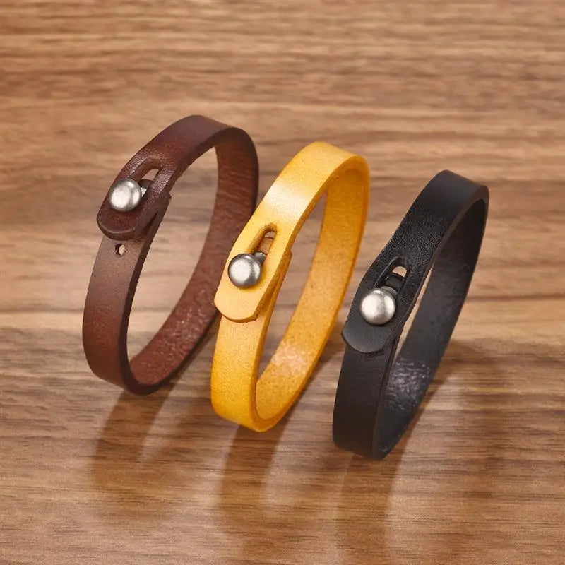 Jiayiqi Vintage Genuine Leather Wrap Cord Cuff Bracelet For Hand Wrist Wristband Men Woman Punk Bangle Couple Jewelry Gift