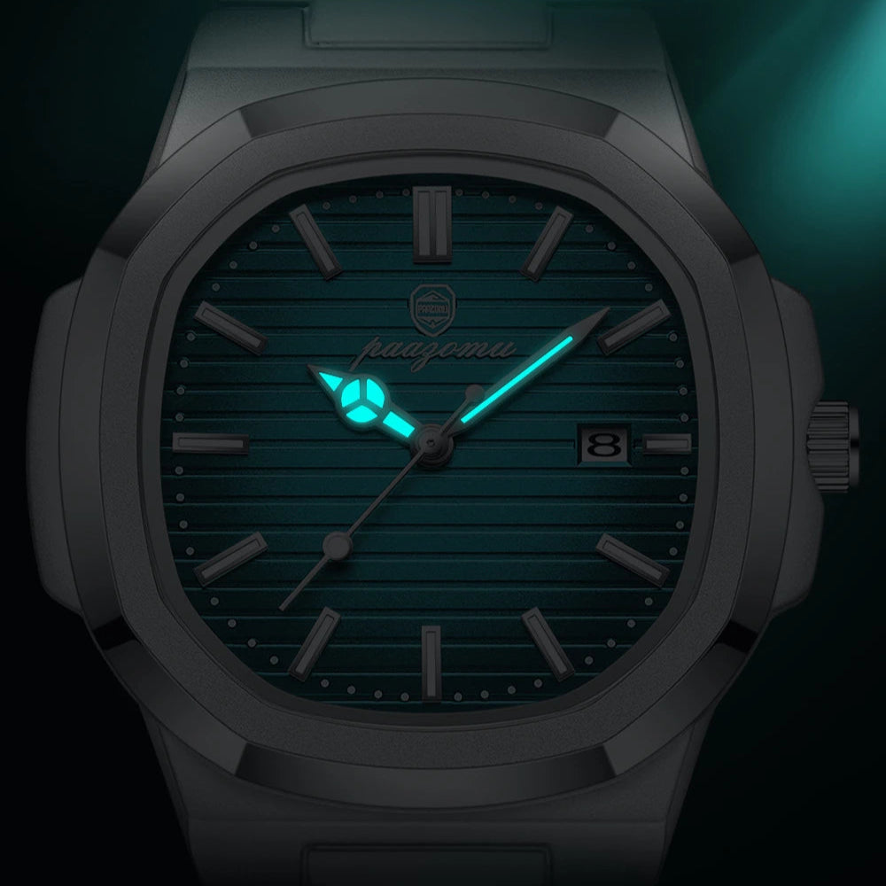 Moda masculina relógios de negócios aço inoxidável quartzo relógio de pulso calendário data masculino casual esportes relógio luminoso