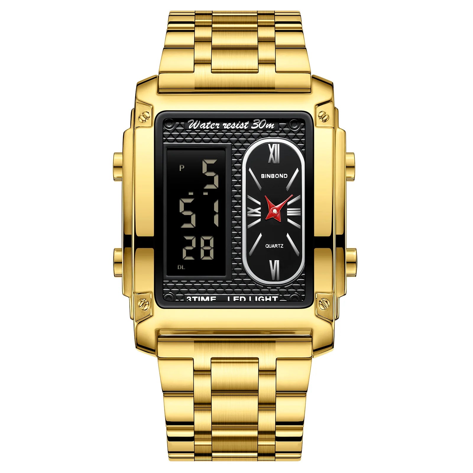 2025 nova marca de topo relógios luxo para homens moda quartzo relógio pulso quadrado ouro aço inoxidável relógio negócios relogio masculino