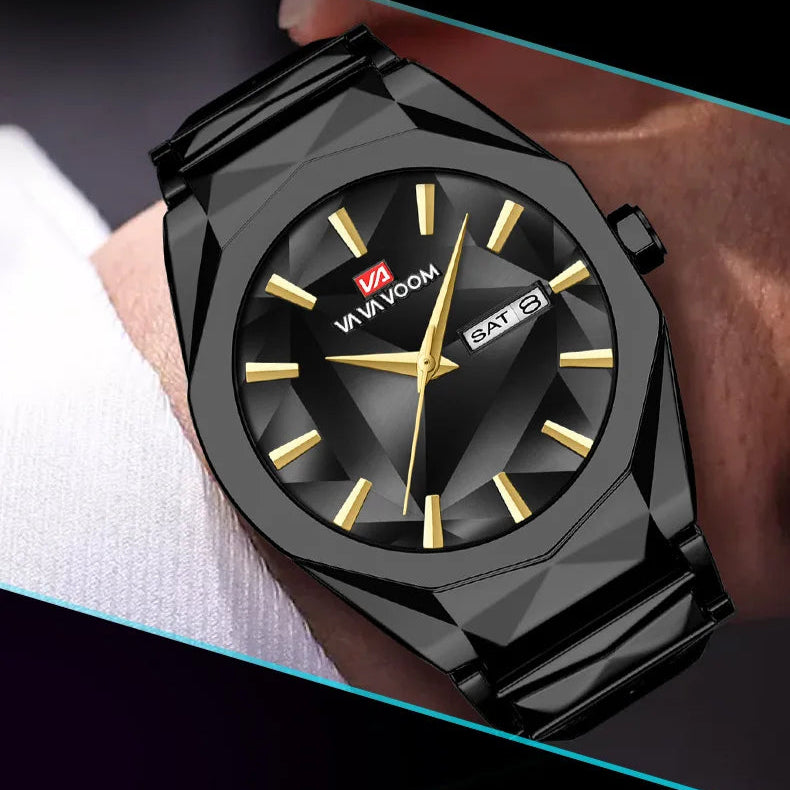 Novo relógio masculino tendência de negócios calendário duplo à prova dwaterproof água aço inoxidável mudança cor dial masculino moda relógio quartzo relógios