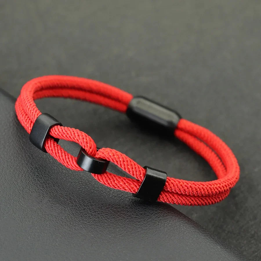Unique Stylish Knot Bracelet For Men Stainless Steel Strong Magnetic Buckle Rope Braclet Father Day Gift Pulsera Hombre Joias