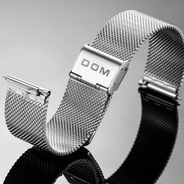 Dom 1288 relógio de quartzo masculino moda criativa à prova dwaterproof água especial lua estrela ponteiro malha relógios de pulso para relógios masculinos data presente