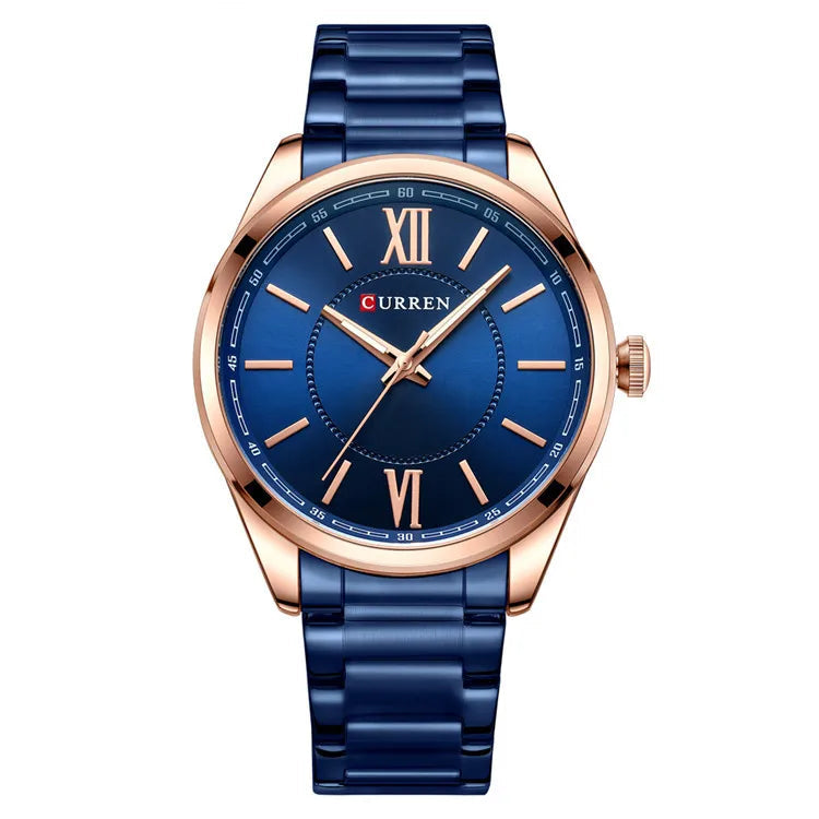 Curren 8423 relógios de quartzo masculino simples pulseira de aço inoxidável à prova dwaterproof água luminosa elegante relógio de negócios esporte casual