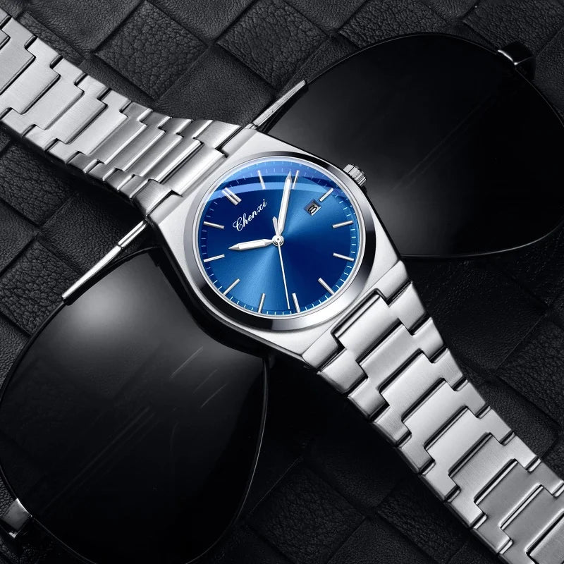 Chenxi 683 relógios de quartzo masculino negócios moda relógio calendário luminoso simples à prova dwaterproof água elegante relógio de pulso masculino reloj hombre
