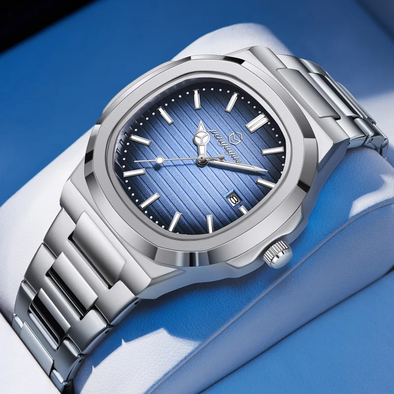 2025 novo homem militar de luxo relógio quadrado à prova dwaterproof água luminosa data semana relógio masculino aço inoxidável quartzo relógios reloj + caixa