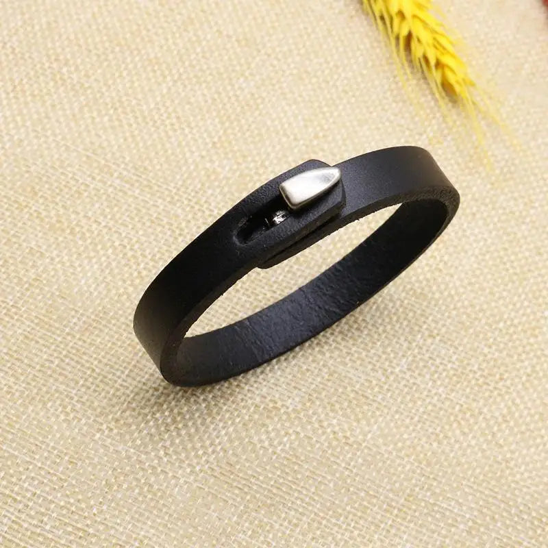 Jiayiqi Vintage Genuine Leather Wrap Cord Cuff Bracelet For Hand Wrist Wristband Men Woman Punk Bangle Couple Jewelry Gift