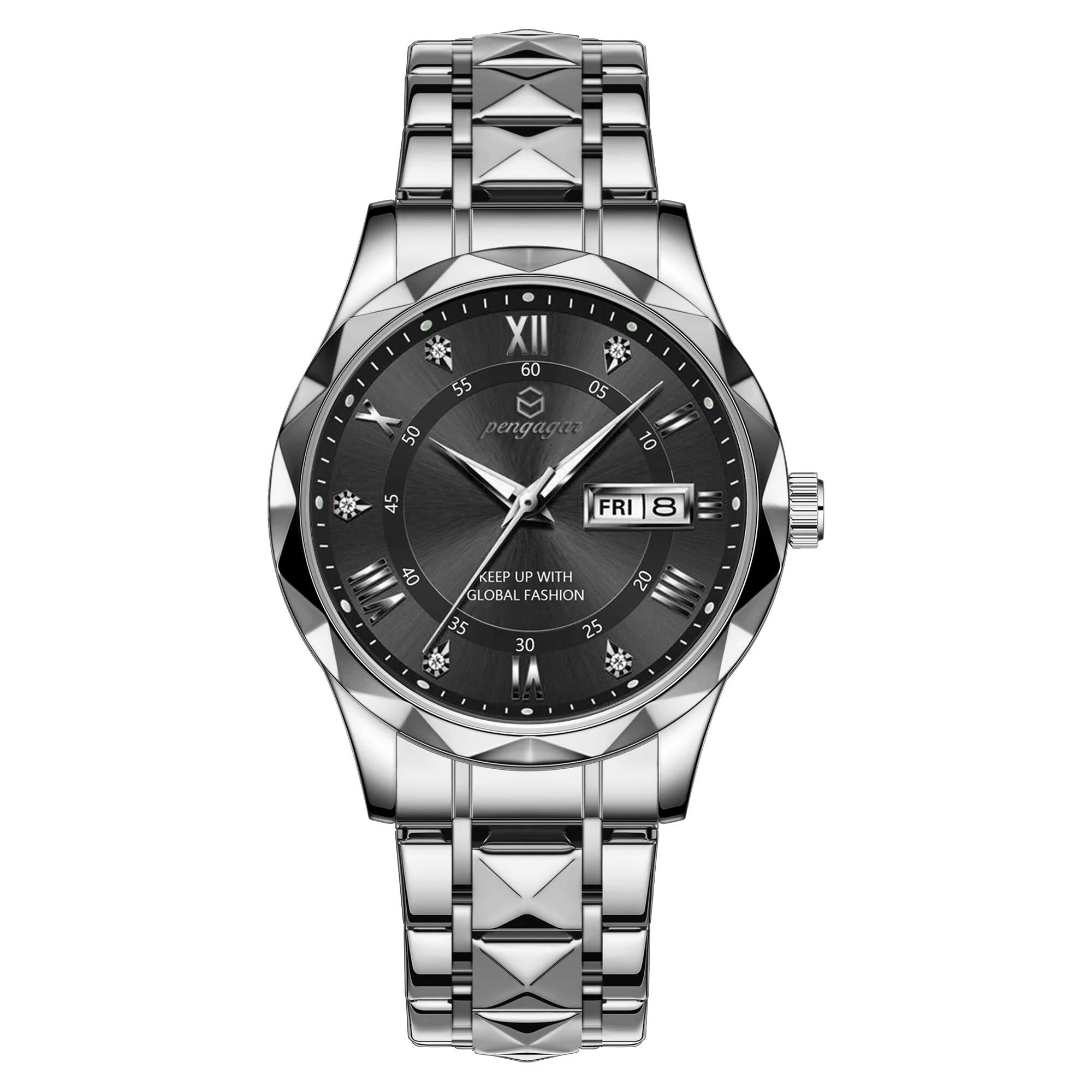 Fábrica atacado nova moda masculina relógio à prova dwaterproof água luminosa semana data esportes homem relógio de pulso aço inoxidável relógios quartzo reloj
