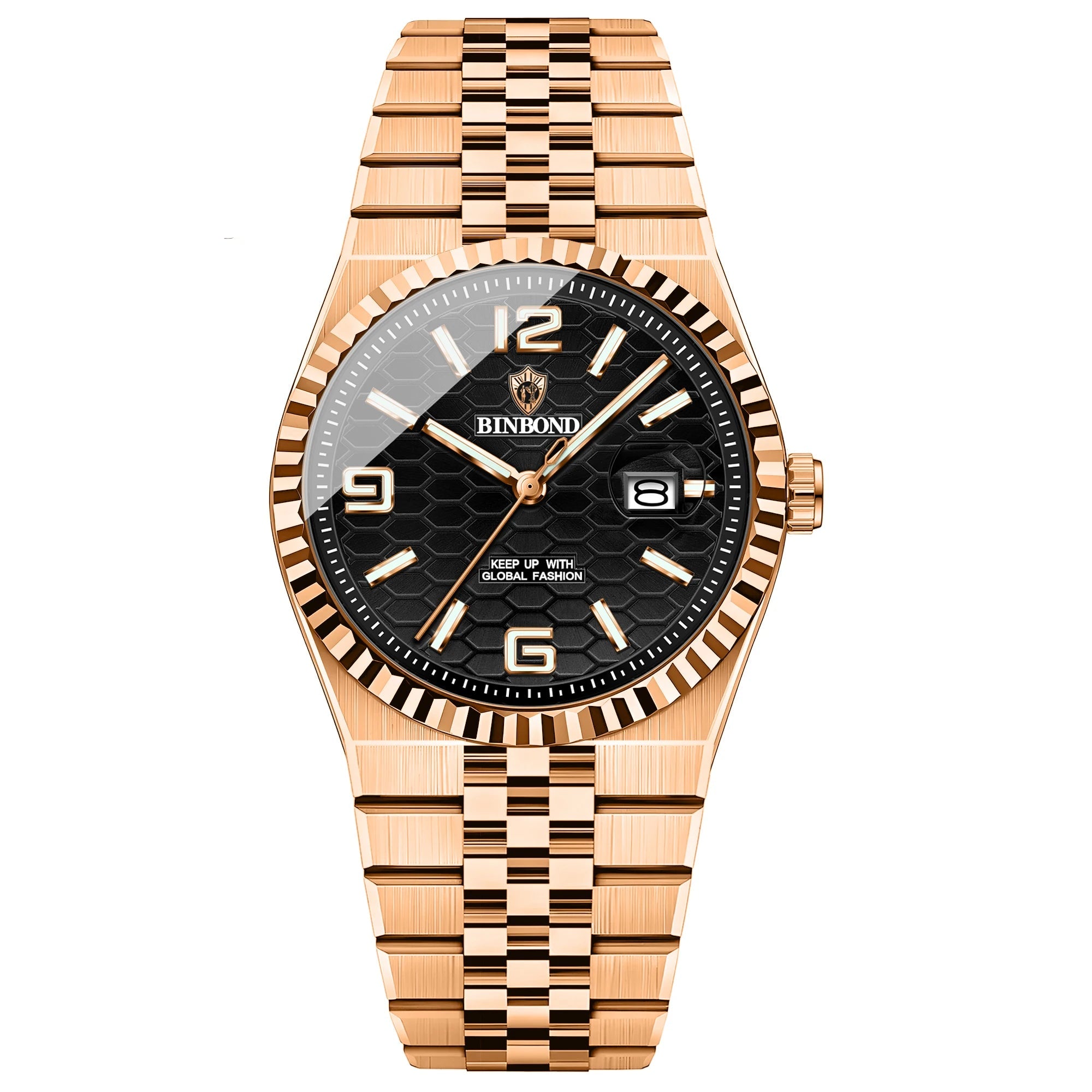 Binbond marca superior de luxo relógios quartzo masculino relógio original para homem à prova dwaterproof água luminosa data semana aço inoxidável relógio pulso masculino