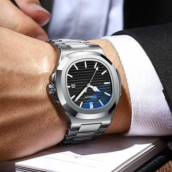Chenxi 8222 relógio de quartzo masculino luxo aço inoxidável relógio de pulso à prova dwaterproof água luminosa data masculino relógios presente