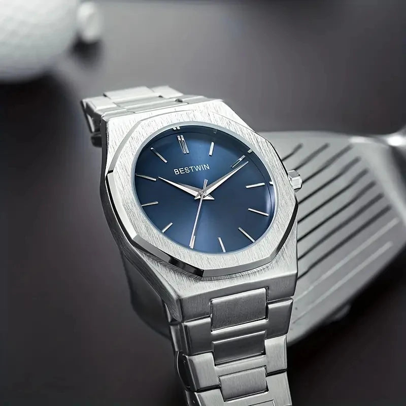 2024 novos relógios de quartzo masculinos de luxo 30m à prova dwaterproof água relógio automático data homem aço inoxidável esporte cronógrafo relógio para homem