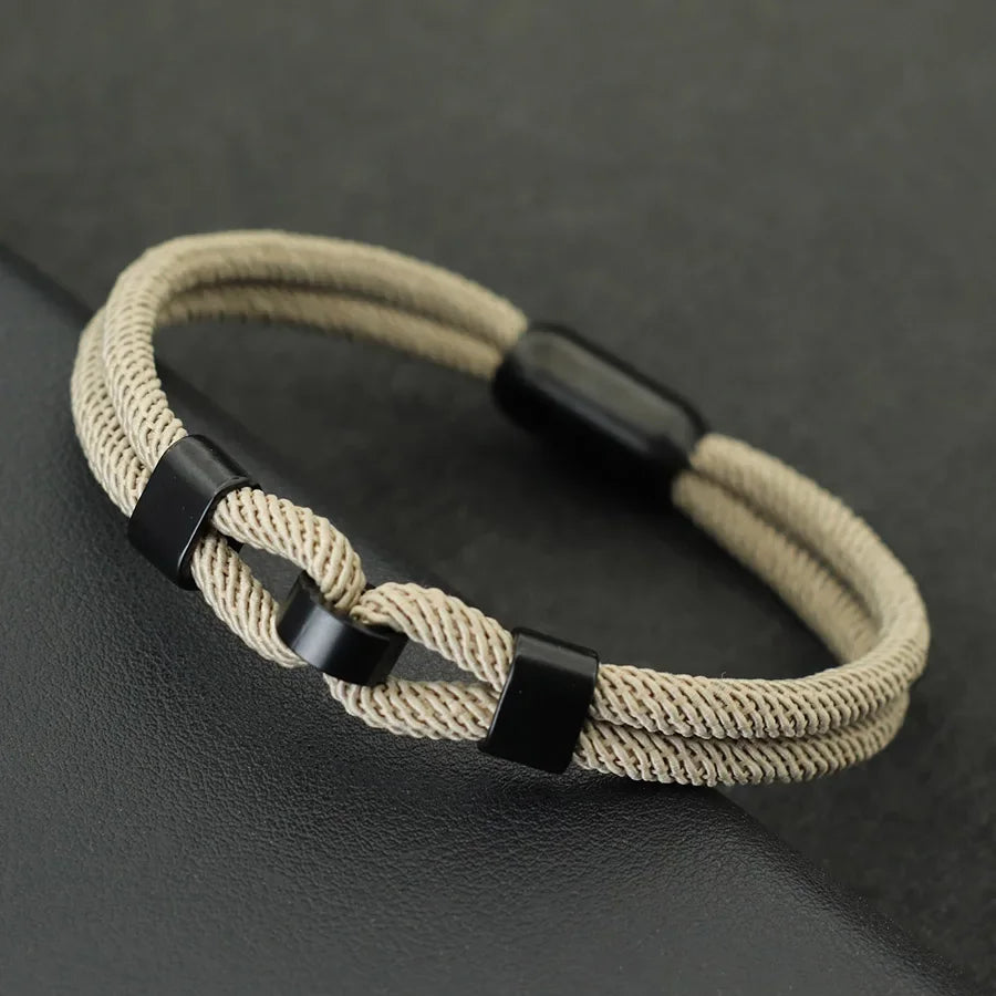 Unique Stylish Knot Bracelet For Men Stainless Steel Strong Magnetic Buckle Rope Braclet Father Day Gift Pulsera Hombre Joias