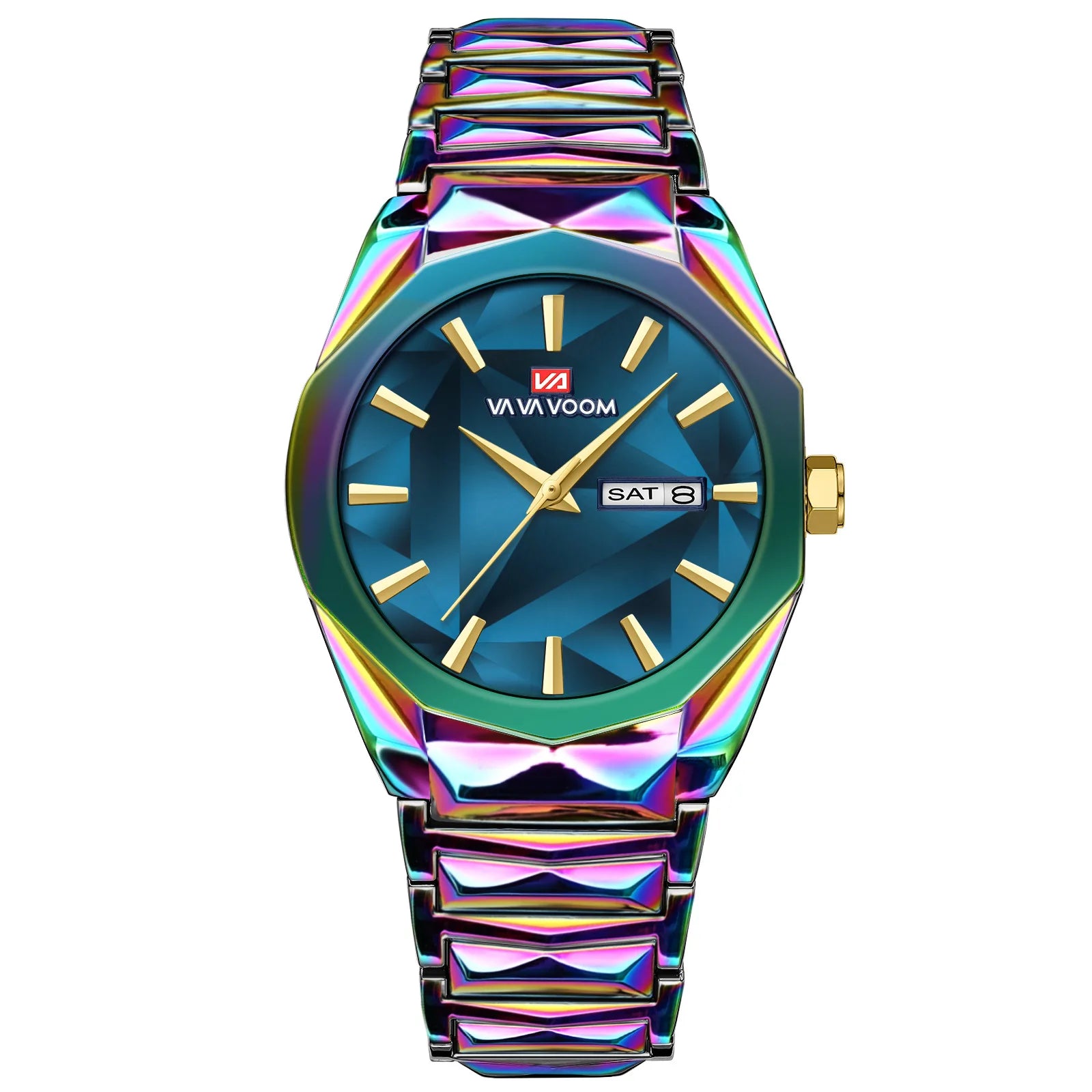 Novo relógio masculino tendência de negócios calendário duplo à prova dwaterproof água aço inoxidável mudança cor dial masculino moda relógio quartzo relógios
