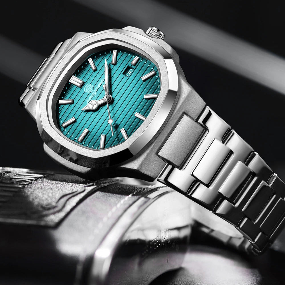 Paazomu luxo homem relógio de pulso à prova dwaterproof água luminosa cronógrafo relógio para homem aço inoxidável relógios quartzo reloj hombre