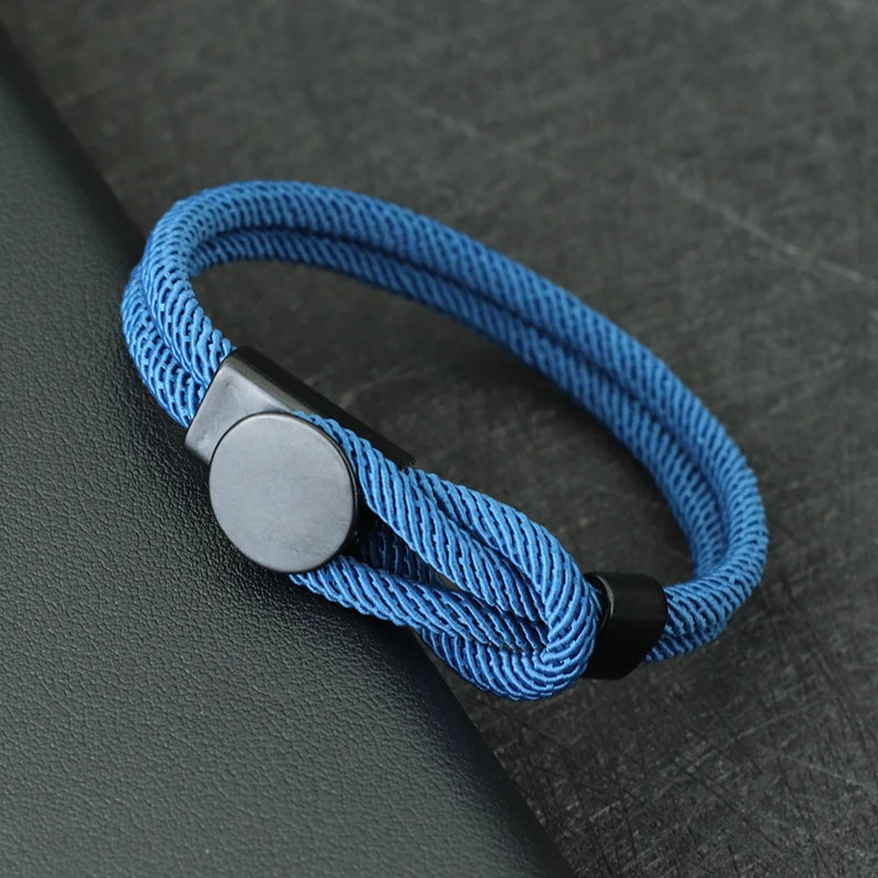 New Novel Men Rope Bracelet Double Layer 4mm Nylon Cord Chain Braclet 3 Sizes Lucky Red Thread Pulseria Gift For Him Accessories