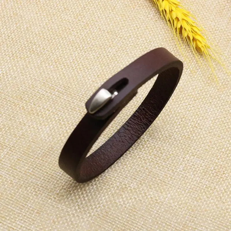Jiayiqi Vintage Genuine Leather Wrap Cord Cuff Bracelet For Hand Wrist Wristband Men Woman Punk Bangle Couple Jewelry Gift