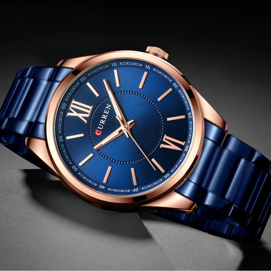 Curren 8423 relógios de quartzo masculino simples pulseira de aço inoxidável à prova dwaterproof água luminosa elegante relógio de negócios esporte casual