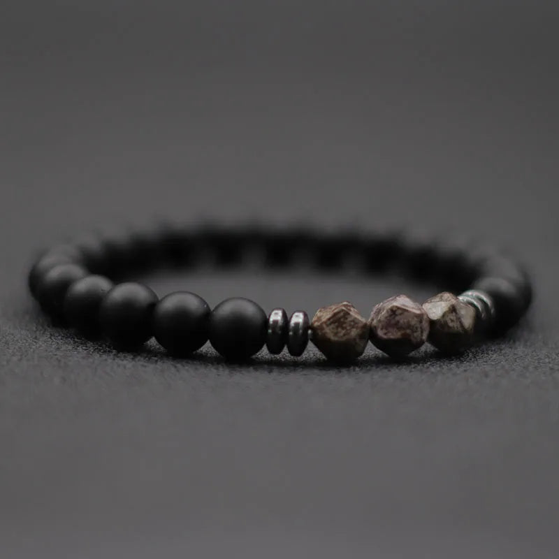 Fashion Mens Bracelet Black Onyx Stone Braclet Irregular Natural Tiger Eyes Sodalite Beaded Braslet Pulsera Hombre Accessories