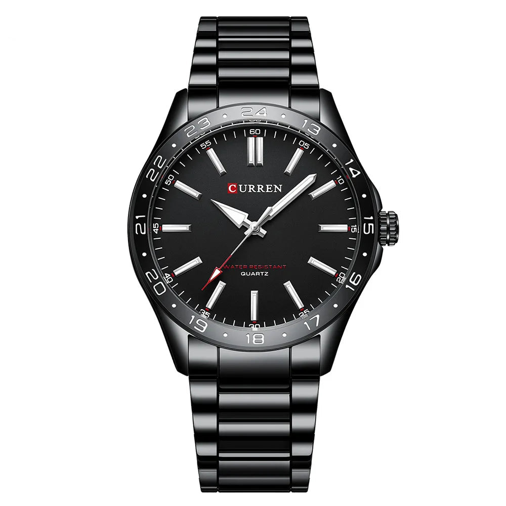 Curren 8452 moda masculina relógios de quartzo clássico aço inoxidável à prova dwaterproof água luminosa esportes lazer negócios relógio de pulso presentes