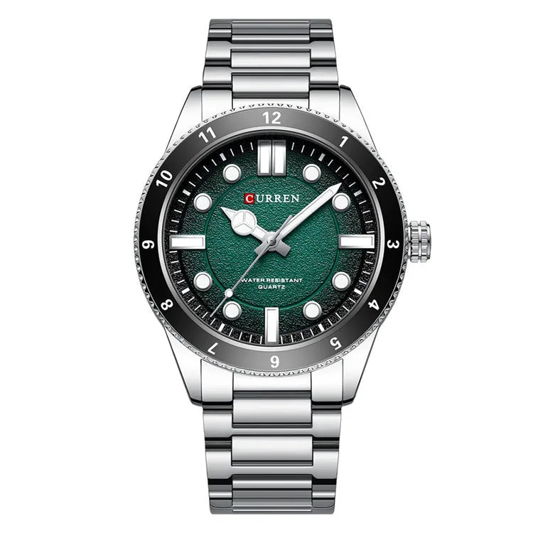 CURREN 8450 Relógios de quartzo masculinos à prova d'água pulseira de aço inoxidável moda esportiva luminosa homem de negócios simples relógio de pulso casual
