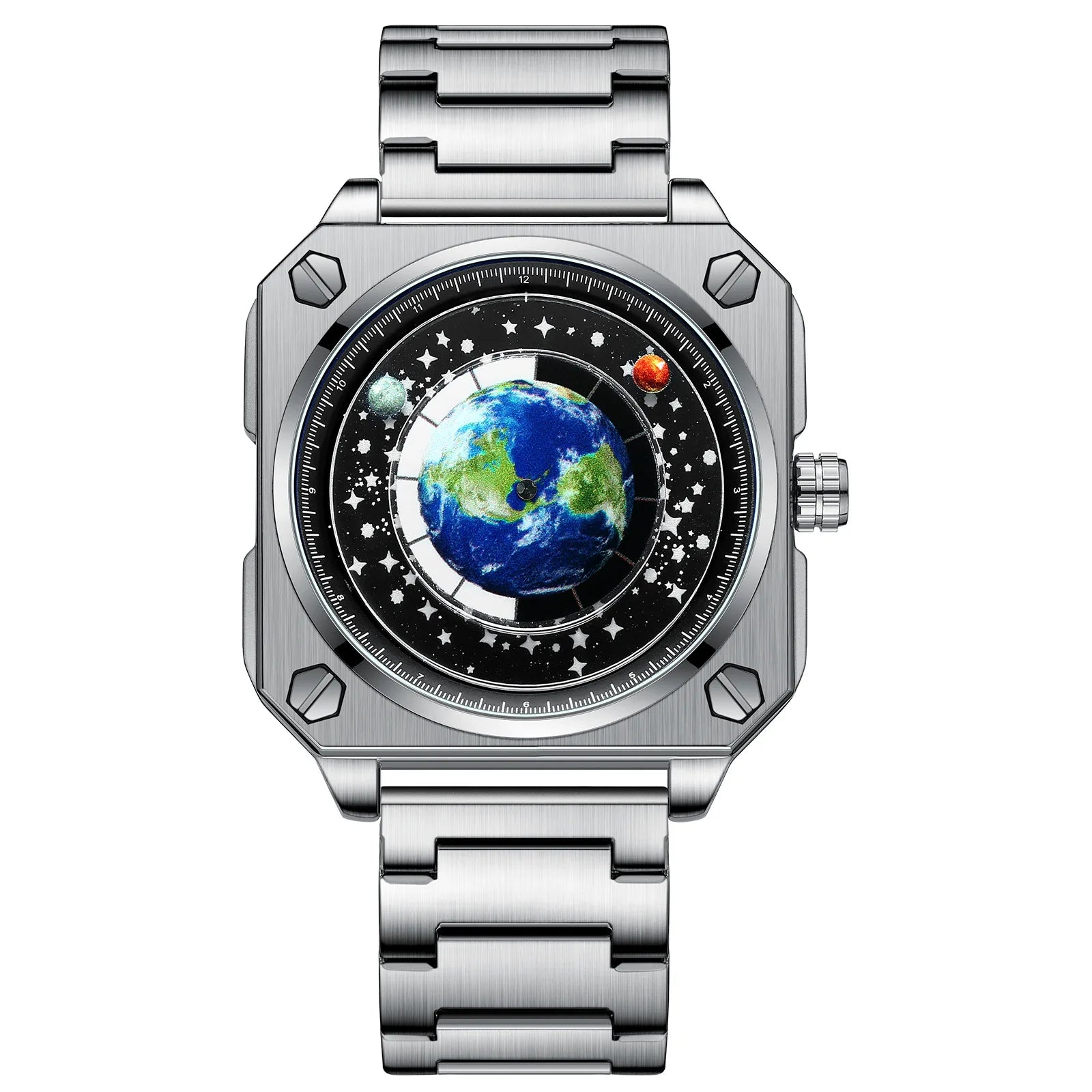 UTHAI Terra Relógio de Negócios Masculino Estudante Relógio Planeta Personalizado Criativo Wormhole Novo Concept Masculino Moda Relógios de Quartzo