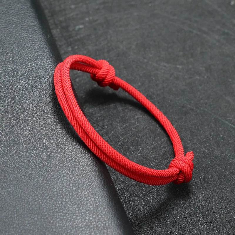 New Handmade Adjustable Rope Bracelet Men 4mm Thin String Relationship Braclet Gift For Him Lucky Thread Brazalete Pulseira