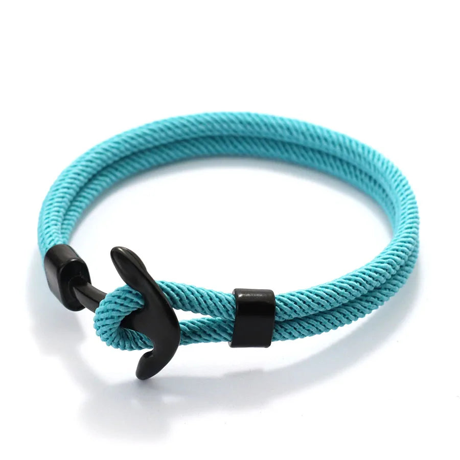New Men Anchor Bracelet 2025 Handcrafted Nautical Wrap Rope Braslet Beach Surfing Casual Jewelry Lucky Red Thread Braclet Joias