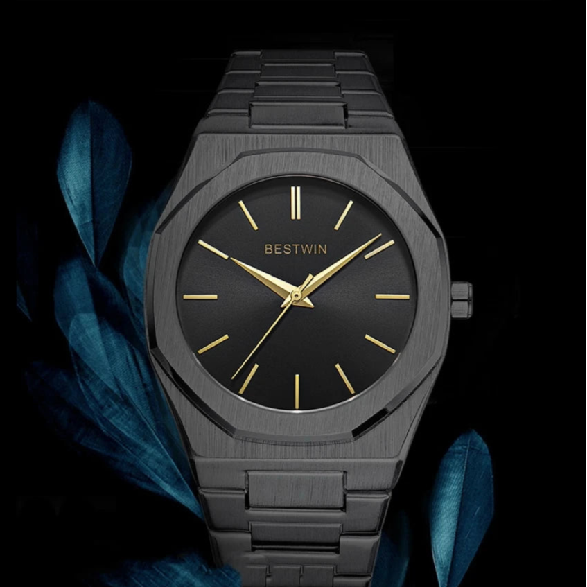 2024 novos relógios de quartzo masculinos de luxo 30m à prova dwaterproof água relógio automático data homem aço inoxidável esporte cronógrafo relógio para homem