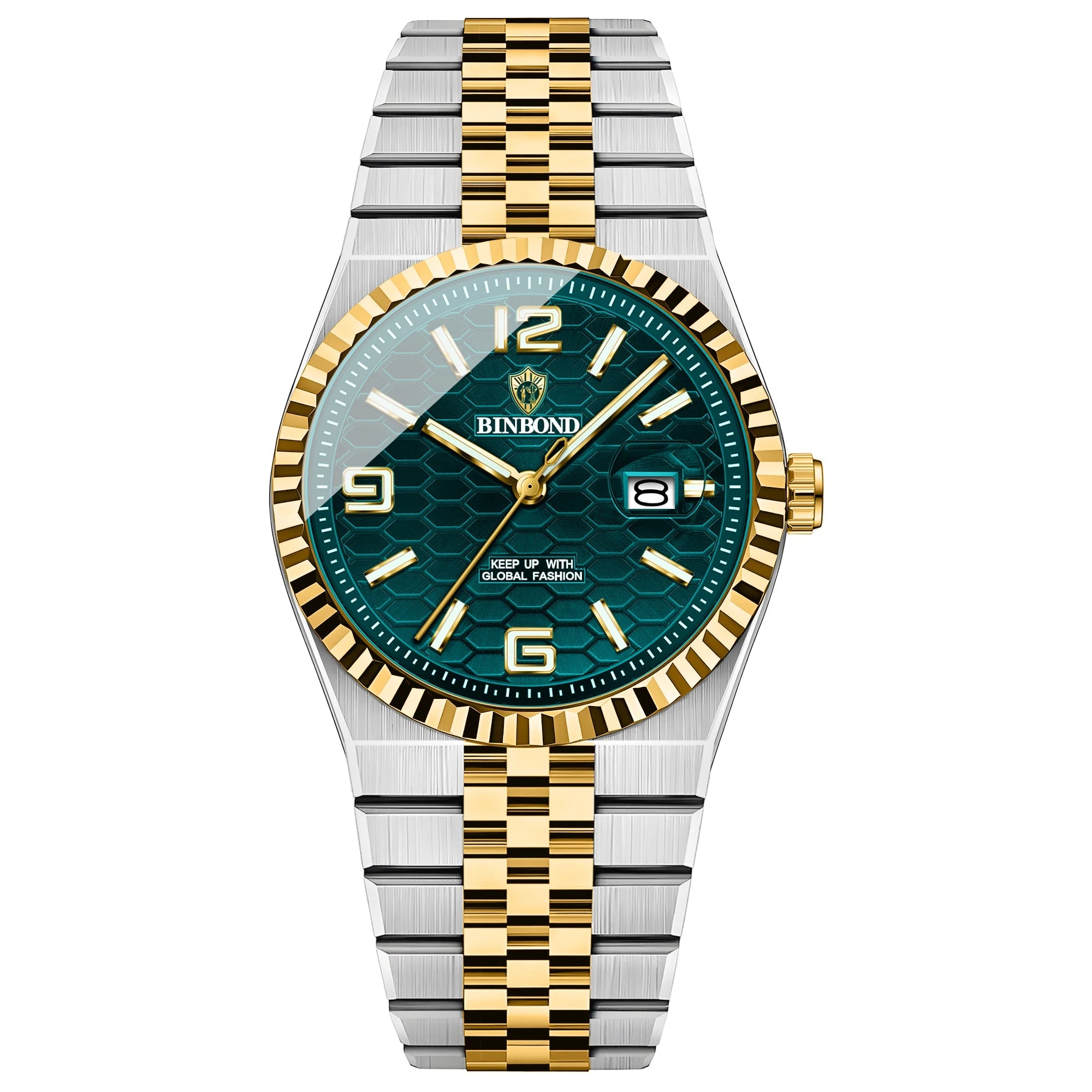 Binbond marca superior de luxo relógios quartzo masculino relógio original para homem à prova dwaterproof água luminosa data semana aço inoxidável relógio pulso masculino
