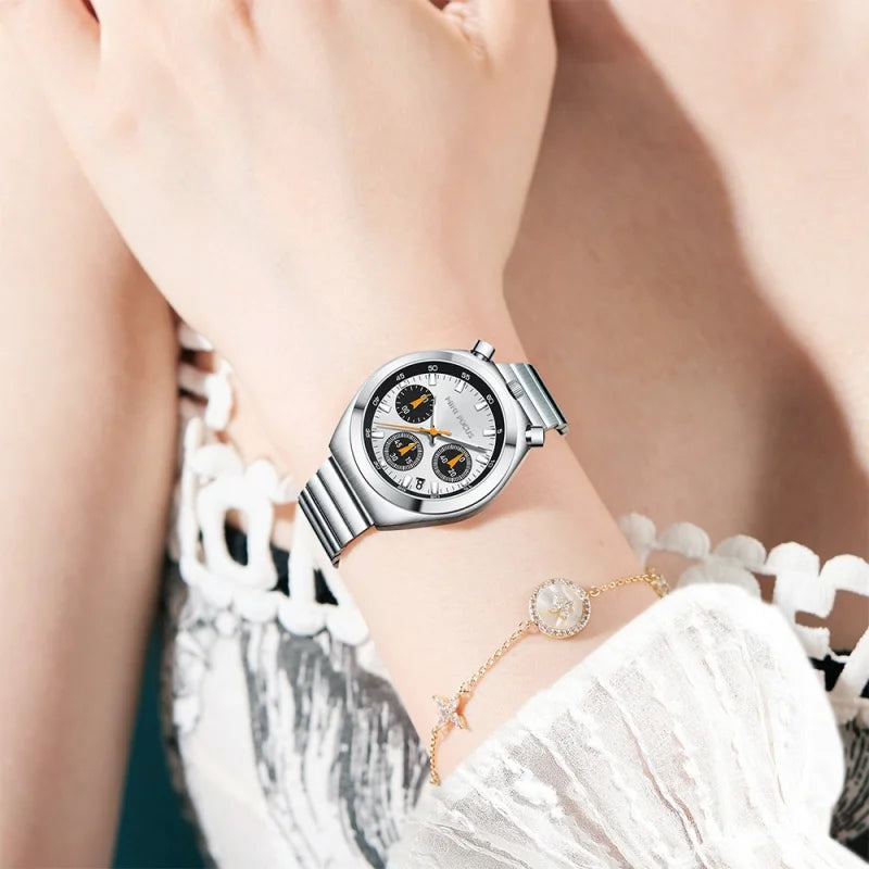 Mini foco 0491 relógios femininos de quartzo elegante relógio multifuncional para mulheres moda relógio de pulso à prova d'água presente reloj mujer 
