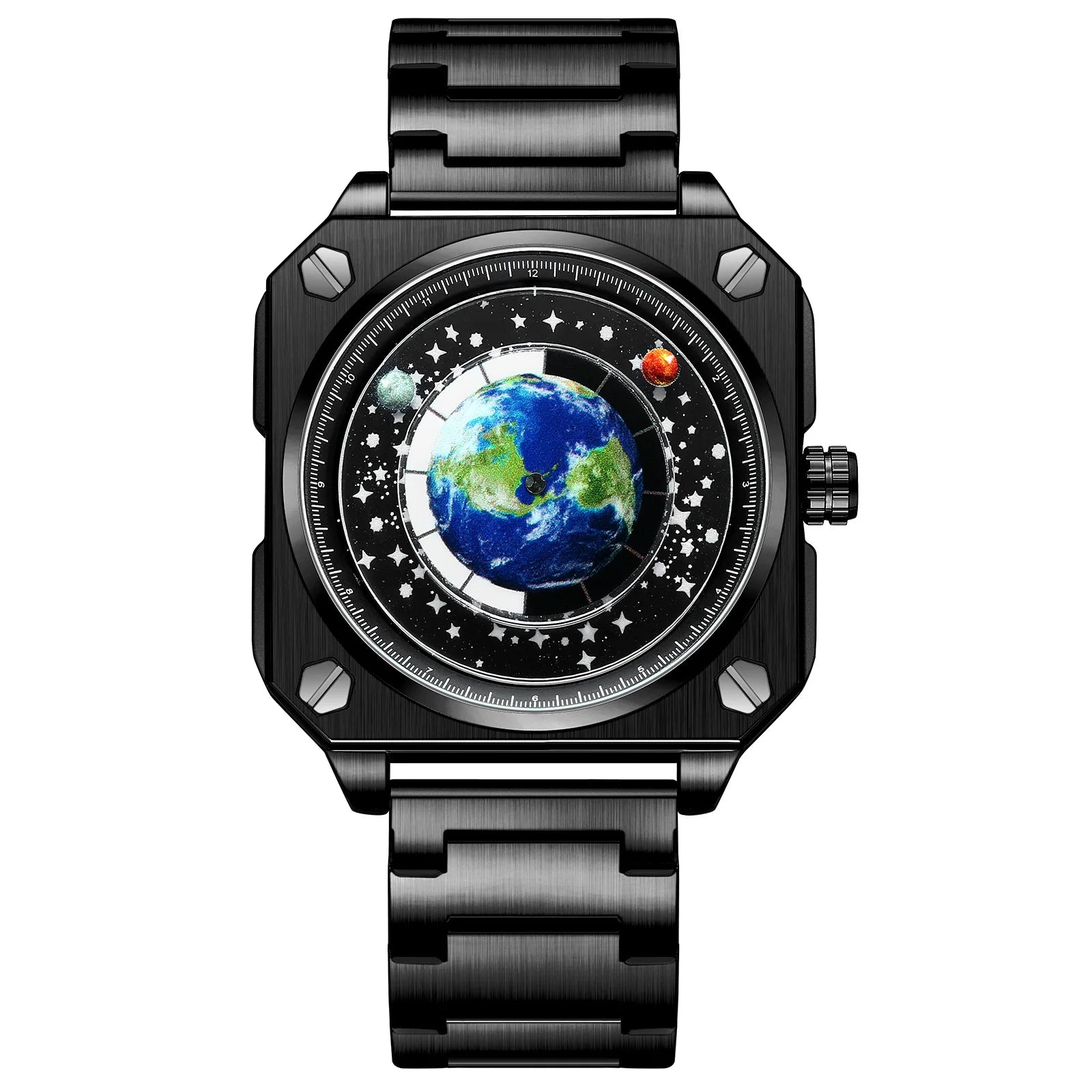 UTHAI Terra Relógio de Negócios Masculino Estudante Relógio Planeta Personalizado Criativo Wormhole Novo Concept Masculino Moda Relógios de Quartzo