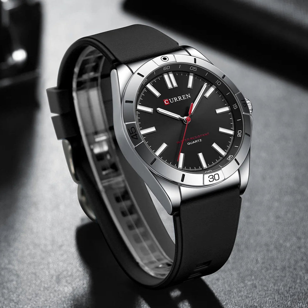 Curren 8449 nova moda masculina relógio de quartzo negócios luminoso relógio masculino à prova dwaterproof água pulseira silicone casual relógio de pulso reloj hombre