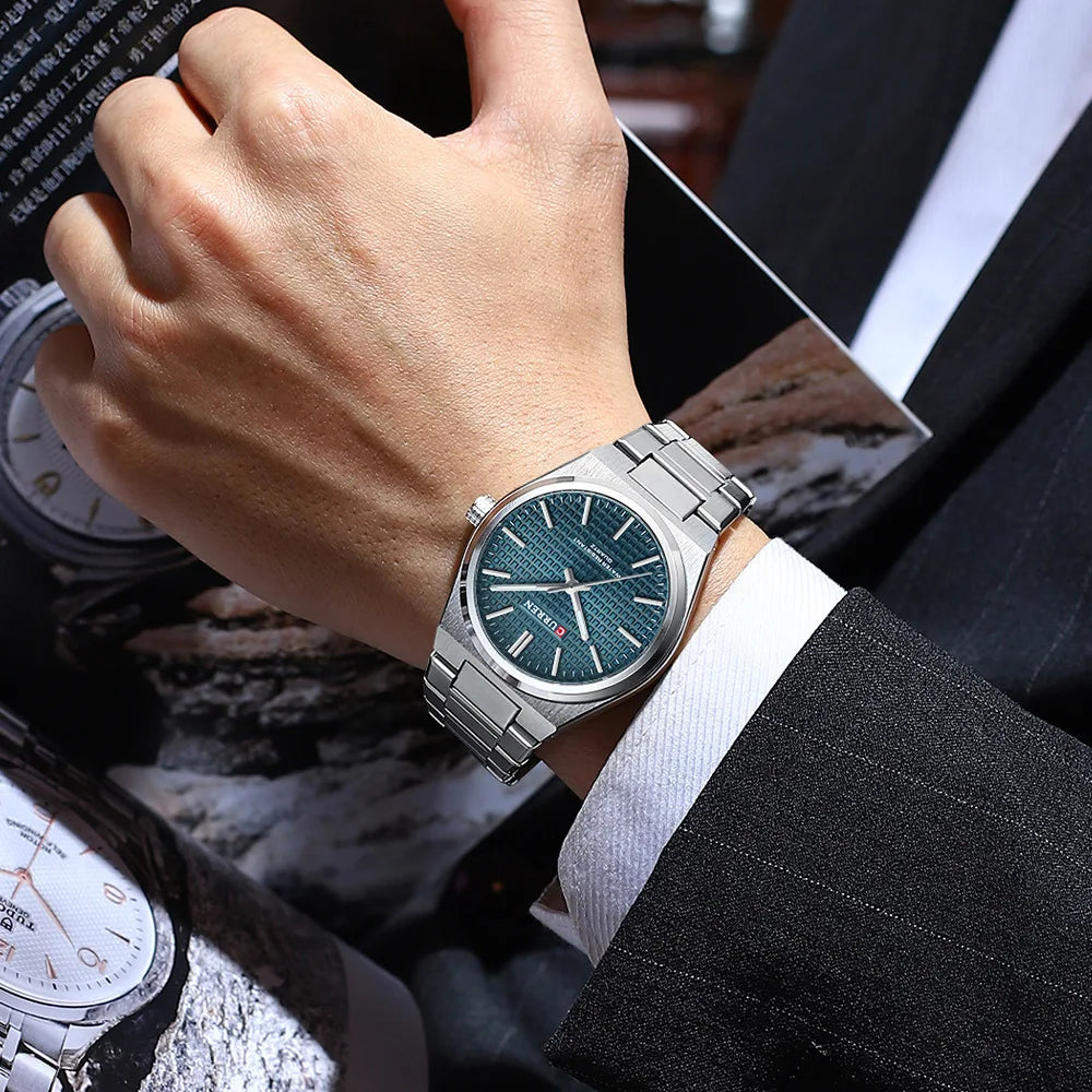 CURREN 8439 Casal Relógio de Quartzo Prateado Ouro Lazer Simples Negócios Pulseira de Aço Inoxidável Relógio de Pulso para Homens