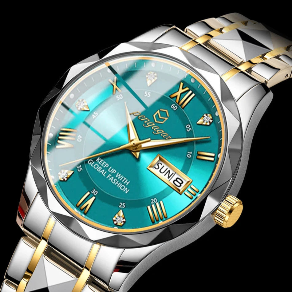 Fábrica atacado nova moda masculina relógio à prova dwaterproof água luminosa semana data esportes homem relógio de pulso aço inoxidável relógios quartzo reloj