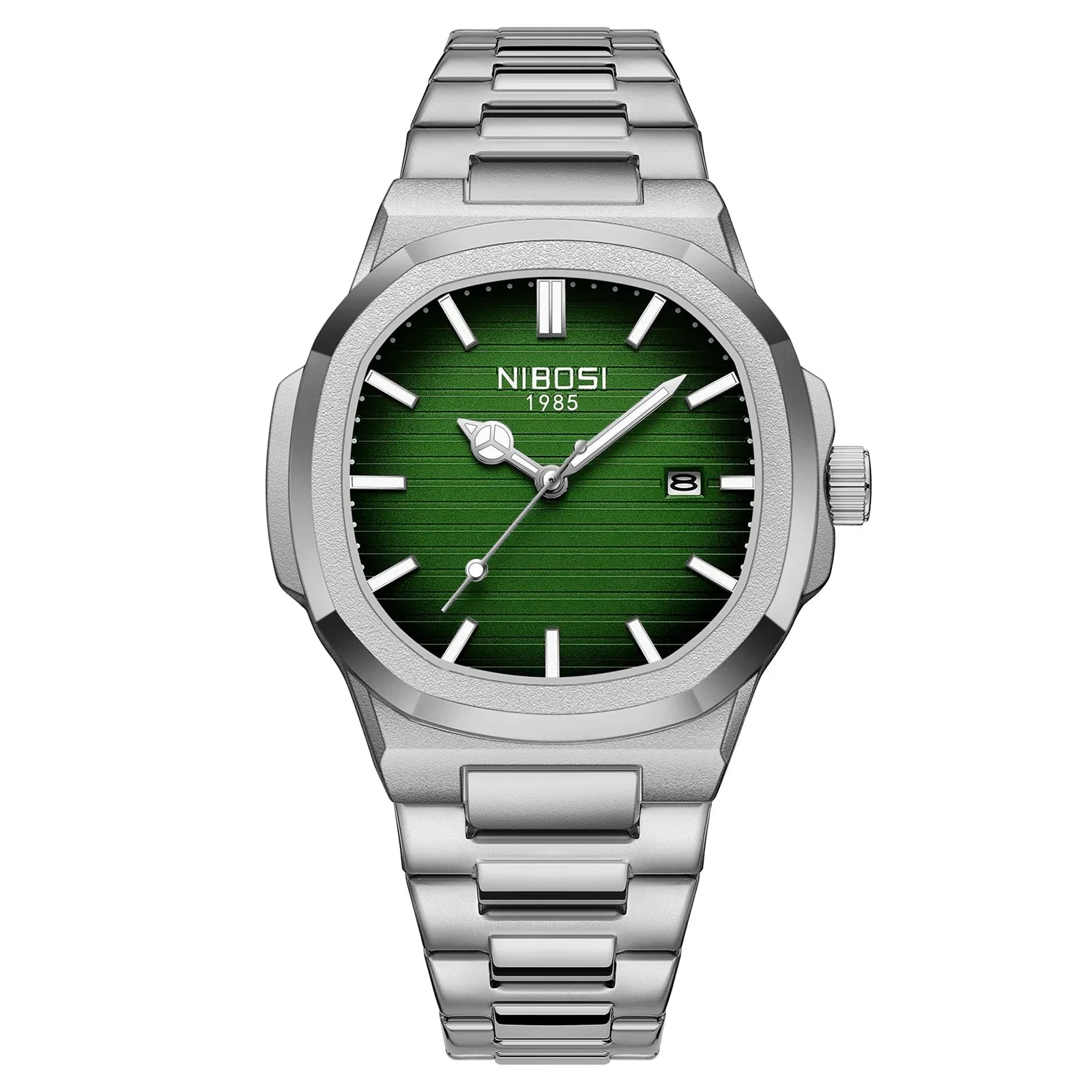 Nibosi relógios masculinos de luxo à prova dwaterproof água luminosa data relógios esportes quadrado relógio masculino casual relógio de pulso quartzo masculino